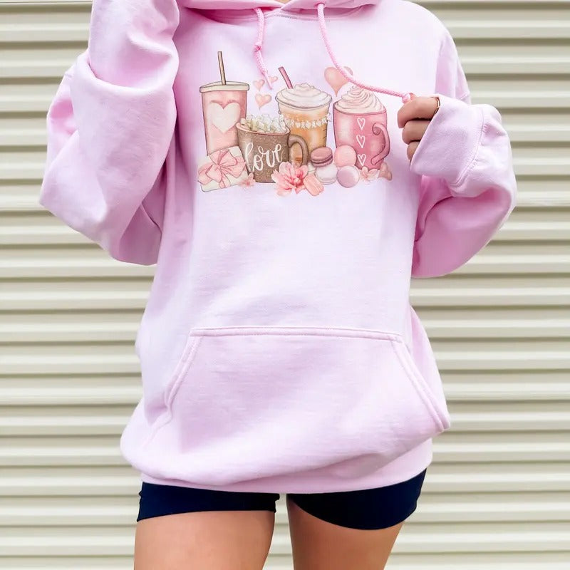 Coffee Valentine Graphic Hoodie T-Shirts, Sweatshirt | RetroVerseTees.com