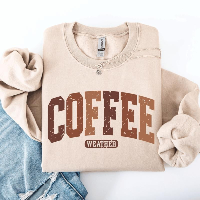 Coffee Weather, Pumpkin, Autumn, Fall Sweatshirt T-Shirts, Hoodie | RetroVerseTees.com