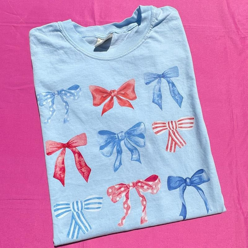Collage Red White & Bows Coquette Comfort Colors T-Shirt 'NLB' Hoodie, Sweatshirt | RetroVerseTees.com