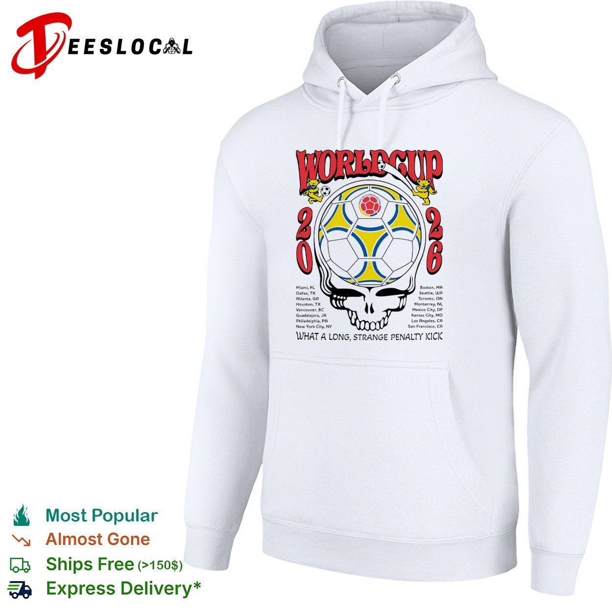 Colombia World Cup 2026 Grateful Dead steal your face what a long strange penalty kick shirt