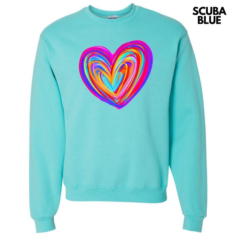 Color Crazy Heart Sweatshirt 'NLB' T-Shirts, Hoodie | RetroVerseTees.com