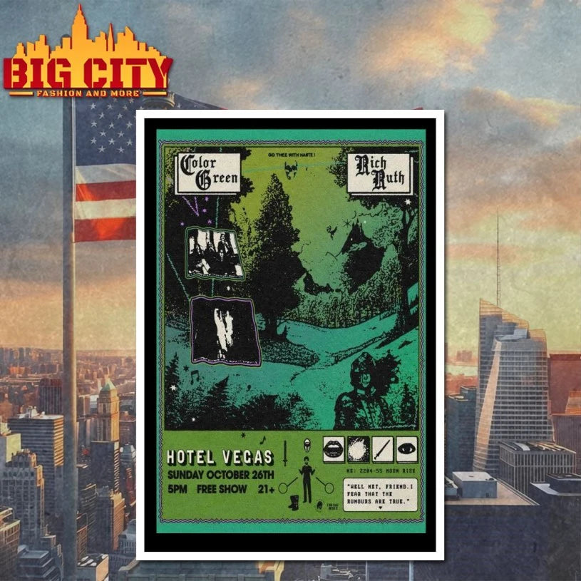 Color Green + Rich Ruth Oct 26 2025 Mohawk Indoor, Austin, TX Poster shirt