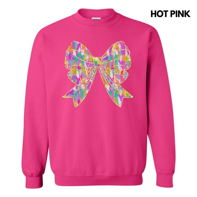 Colorful Brushstroke Bow Sweatshirt 'NLB' T-Shirts, Hoodie | RetroVerseTees.com