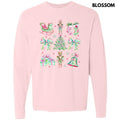 Colorful Christmas Collage Long Sleeve Comfort Colors T-Shirt 'NLB' Hoodie, Sweatshirt | RetroVerseTees.com