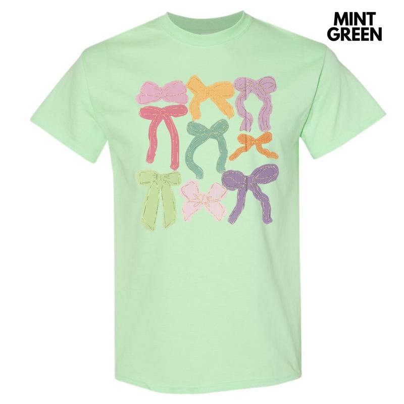 Colorful Coquette Bows Gildan Short Sleeve T-Shirt Hoodie, Sweatshirt | RetroVerseTees.com