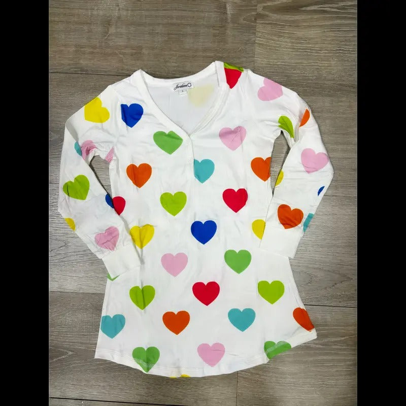 Colorful Heart Nightgown - Tween T-Shirts, Hoodie, Sweatshirt | RetroVerseTees.com