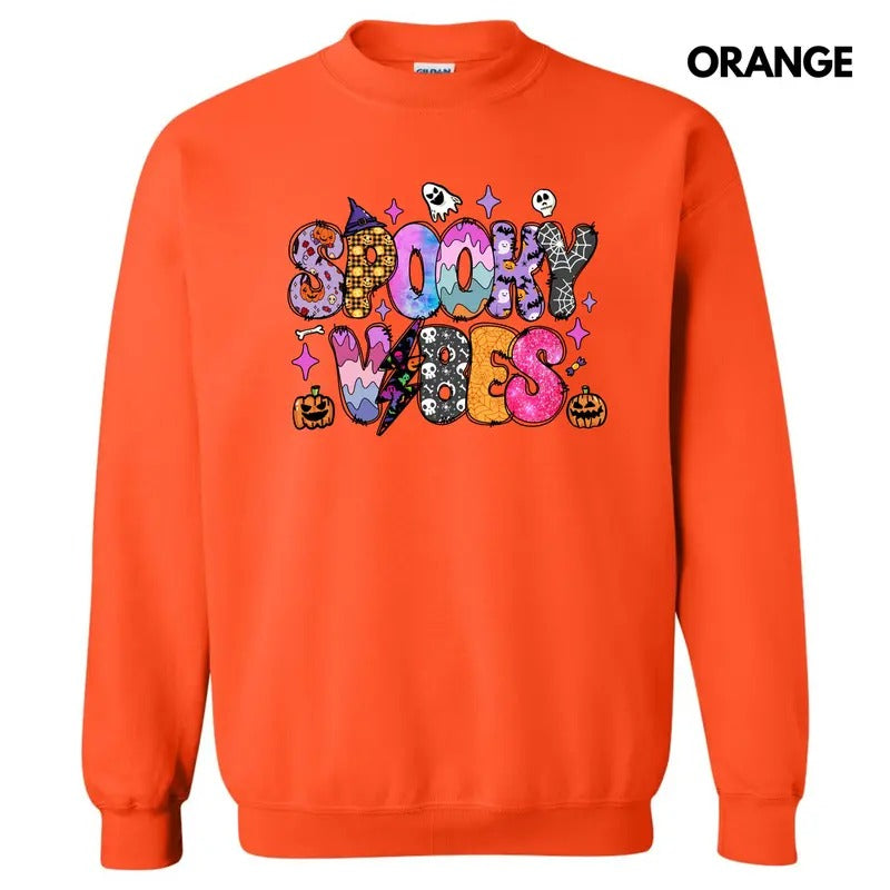 Colorful Spooky Vibes Sweatshirt 'NLB' T-Shirts, Hoodie | RetroVerseTees.com