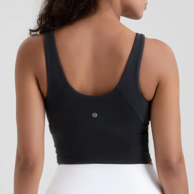 Colorfulkoala Dreamlux Womens Padded Sports Bra High Neck U-Back Workout Athletic Tank Top with Removable Cups T-Shirts,...