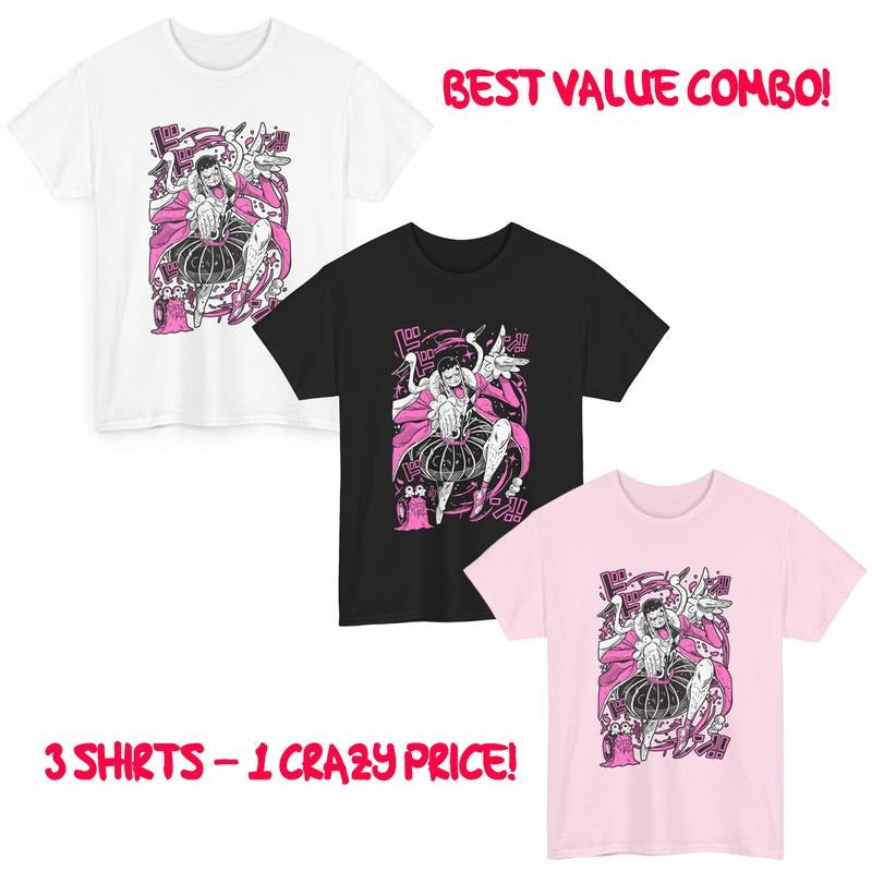 Combo 3 Pieces Bon Clay, Perona, Corazon Anime Manga Pirate Unisex T-Shirt Tee ALL SIZES Hoodie, Sweatshirt