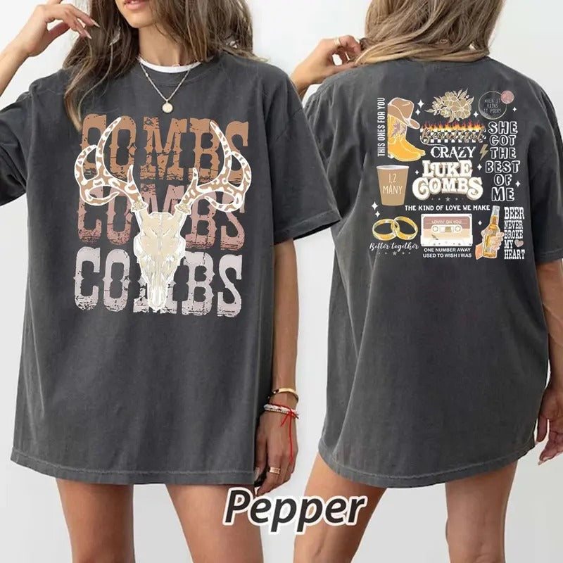 Combs Bullhead T-Shirt, Country Music Shirt, Luke Combs World Tour, Cowboy Combs Shirt Hoodie, Sweatshirt