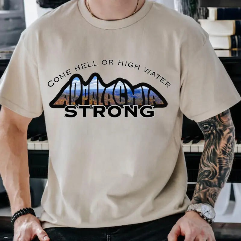 Come hell or High Water Appalachia Strong UNISEX Softstyle T-Shirt, Hurricane Helene T-Shirt All proceeds go to victims,...