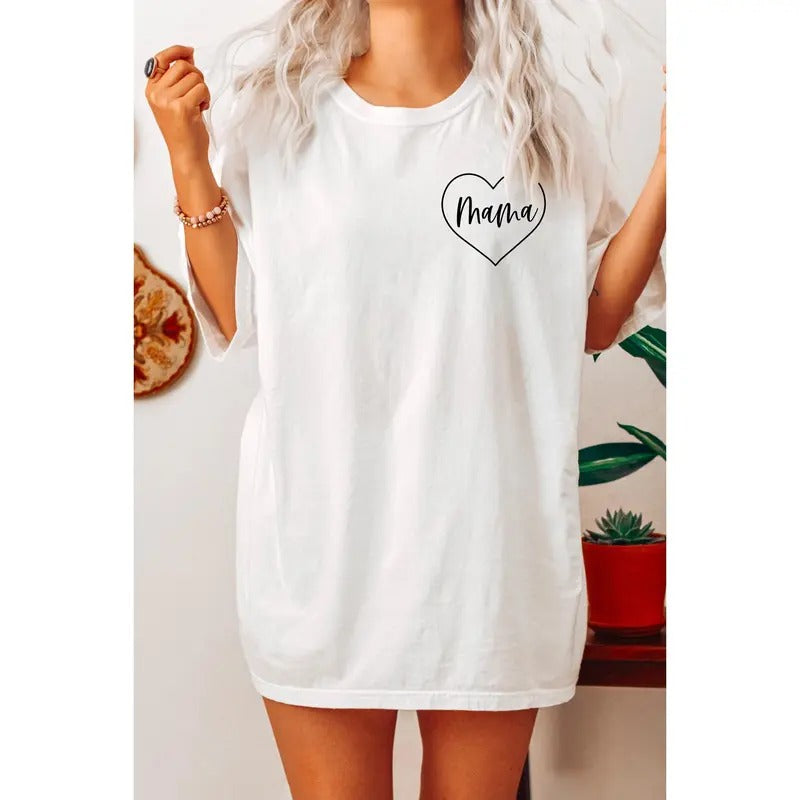 Comfort Color Mama Heart Shirt Mom Shirt Mommy Shirt Mama T-shirt Cute Mom Shirt Mother's Day Gift Mom Life Shirt Mommy...