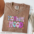 Comfort Color Motherhood Coquette Bow Checker T-shirt, Neon Motherhood Shirt, Funny Mom Shirt, Sarcastic Mama Retro Tee,...