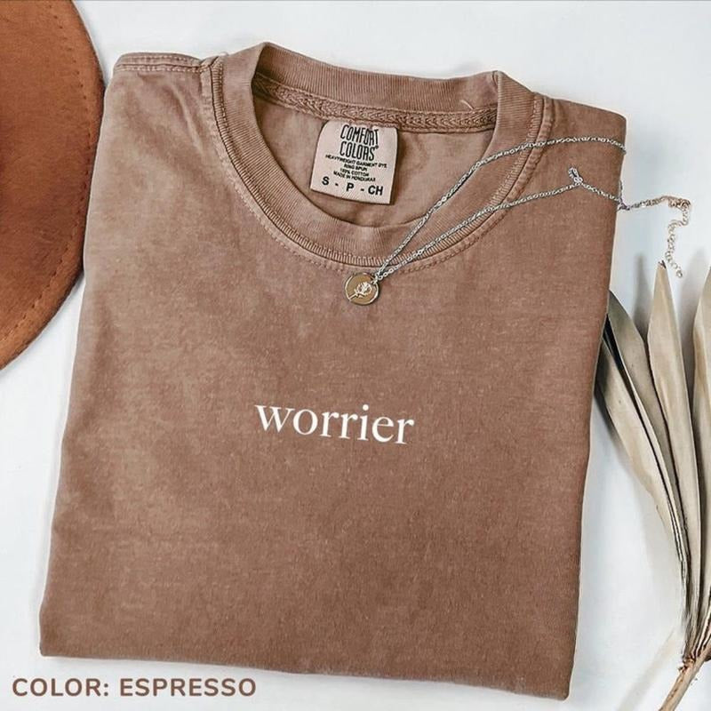Comfort Color Worrier Tee, Anxiety Awareness Shirt, Mother's Day Shirt, Overthinking Tee, Gift For Anxious, Shirt For...