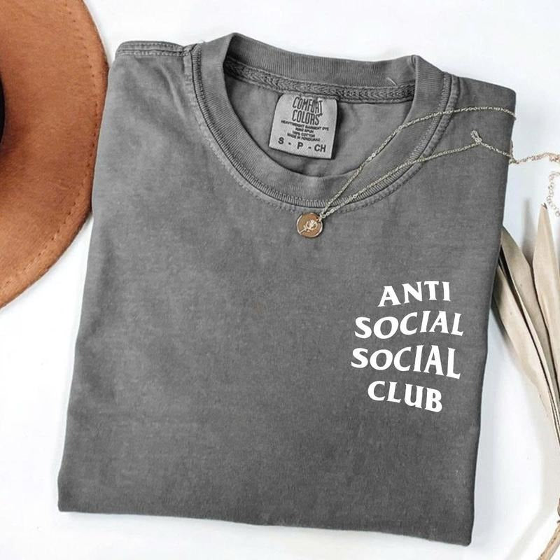 Comfort Colors Anti Social Social Club T-shirt Soft Cotton Crewneck Tee For Men And Women Gift For Him Or Her Unisex...