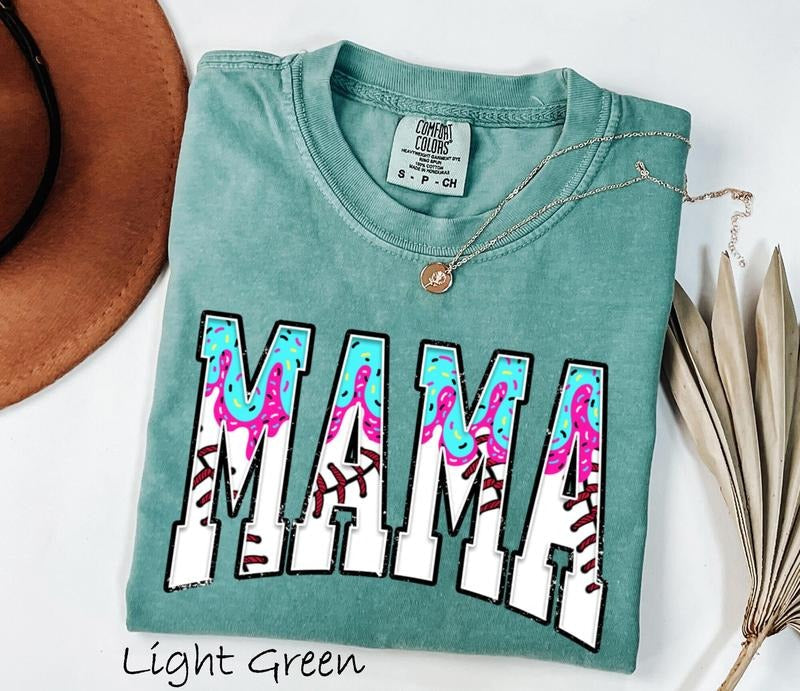 Comfort Colors Baseball Mama Drip Shirt, Baseball Mama Shirt, Baseball Mom Dripping Shirt, Baseball Ice Cream Drip Tee,...