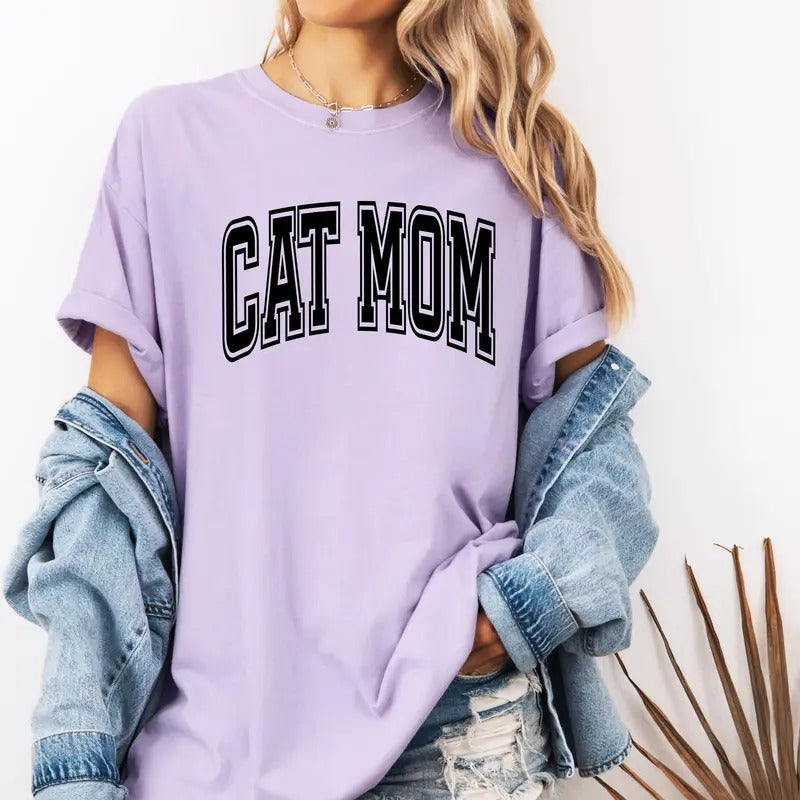Comfort Colors Cat Mom Custom Colors Tee Shirt for Women - Top, Womenswear Hoodie, Sweatshirt | RetroVerseTees.com