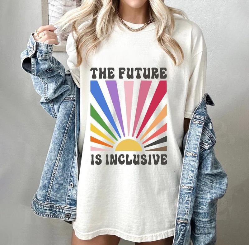 Comfort Colors Comfort Color, The Future is Inclusive T-Shirt Rainbow Pride Tee, LGBTQ Support Shirt, Gay Pride Gift,...
