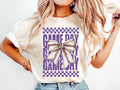 Comfort Colors Game Day BASEBALL Shirt, Purple Coquette Bow, Team Mascot Tshirt, Comfort Colors Gameday Tee, Mama Mom...