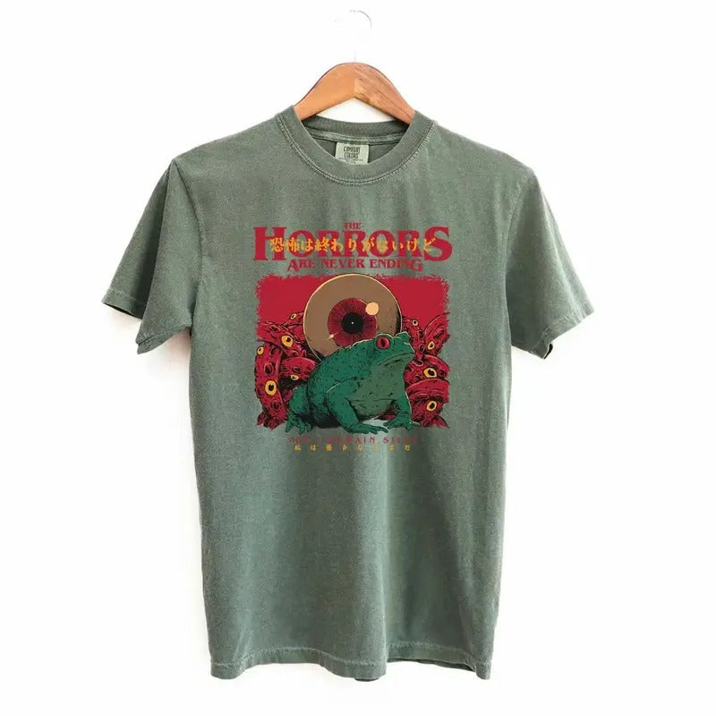 Comfort Colors Horrors are Never Ending T Shirt, Silly Comfort Colors T-Shirt Hoodie, Sweatshirt | RetroVerseTees.com
