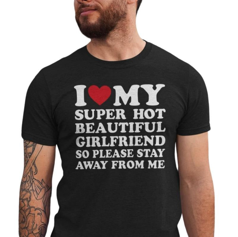 Comfort Colors I Love My Girlfriend Shirt, I Heart My Girlfriend Shirts, Valentine Shirt, Funny Boyfriend shirt, Meme Y2k...