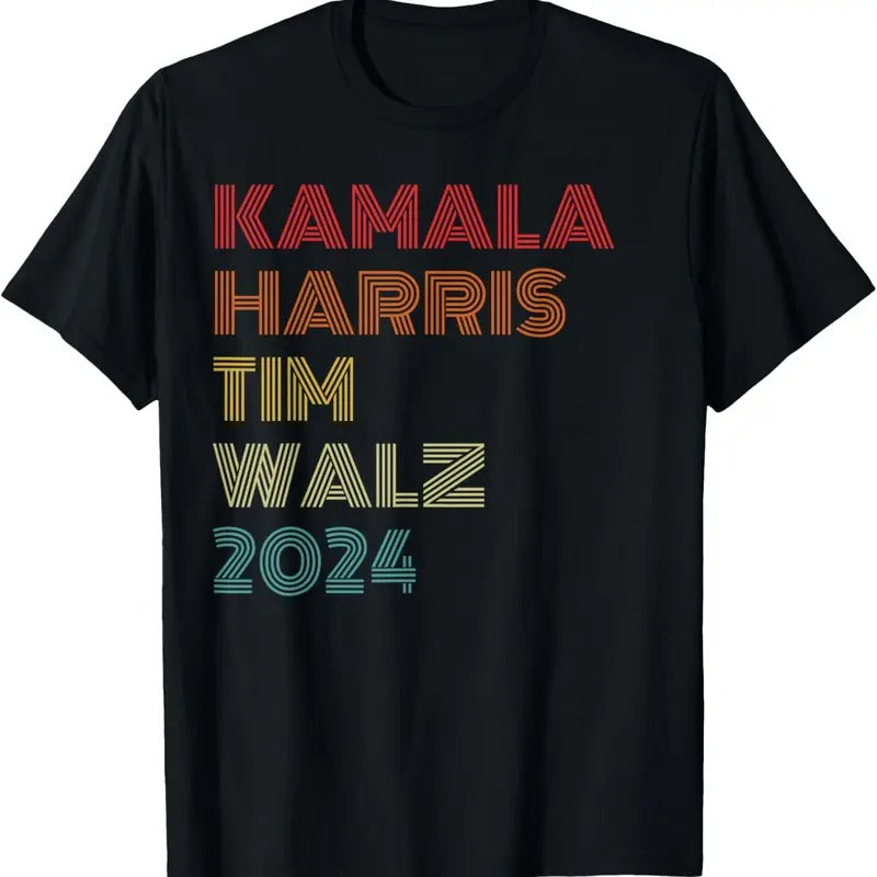 Comfort Colors Kamala Harris Tim Walz Vintage Style T-Shirt Hoodie, Sweatshirt | RetroVerseTees.com