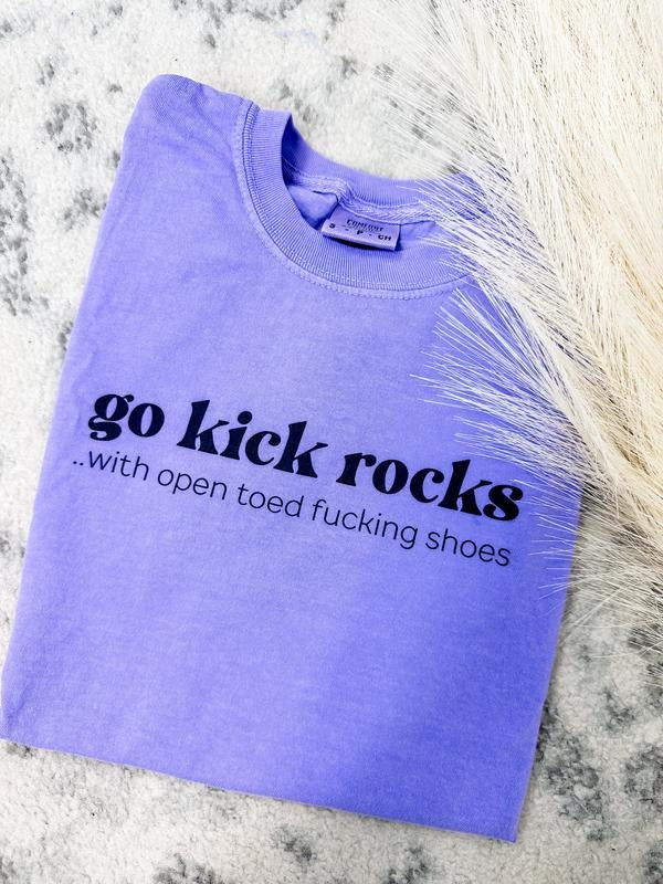 Comfort Colors Kick Rocks Graphic Tee Hoodie, Sweatshirt | RetroVerseTees.com