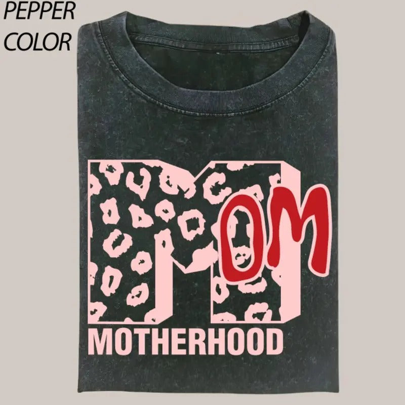 Comfort Colors Leopard Mother Hood Graphic T-shirt, Boho Mama Shirt, Funny Cute Mom Tee, Varsity Letter Mama Shirt,...