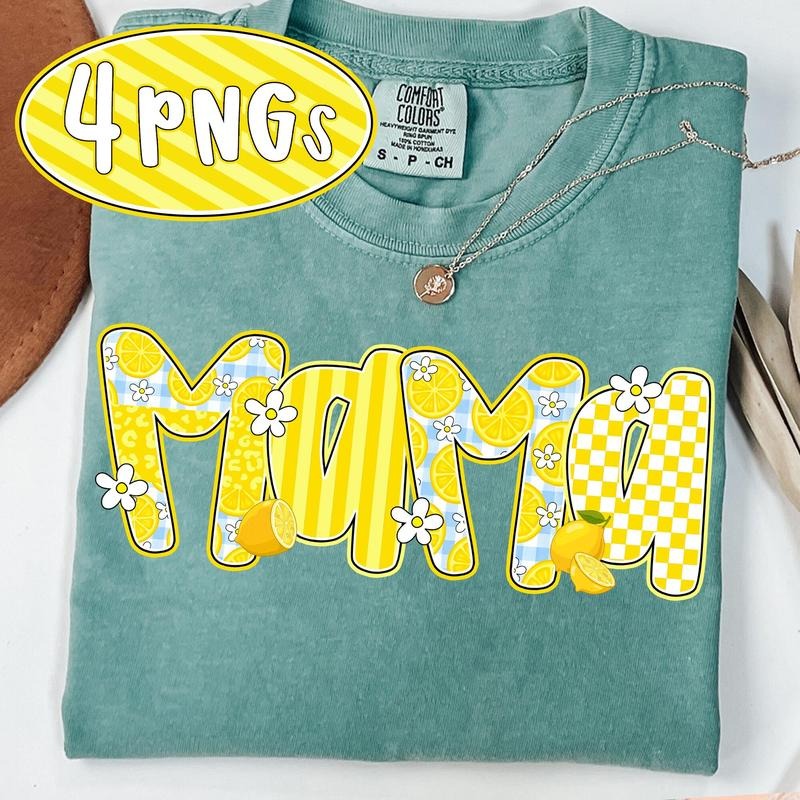 Comfort Colors Preppy Mama Lemon T-Shirt, Cute Lemon Floral Mama Shirt, Mothers day T-Shirt, Summer Mama Shirt,  Mama...