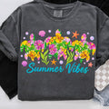 Comfort Colors Preppy Summer Vibes T-Shirt, Sea Turtle T-Shirt, Beach Vibes Shirt, Ocean Life T-Shirt, Tropical Turtle...
