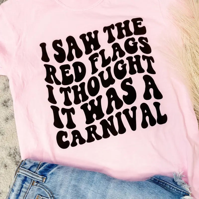 Comfort Colors Red Flags Graphic Tee Hoodie, Sweatshirt | RetroVerseTees.com