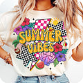 Comfort Colors Retro Summer Vibes T-Shirt, Aloha Summer Vibes T-Shirt, Beach T-Shirt, Tropical Summer Shirt, Summer...