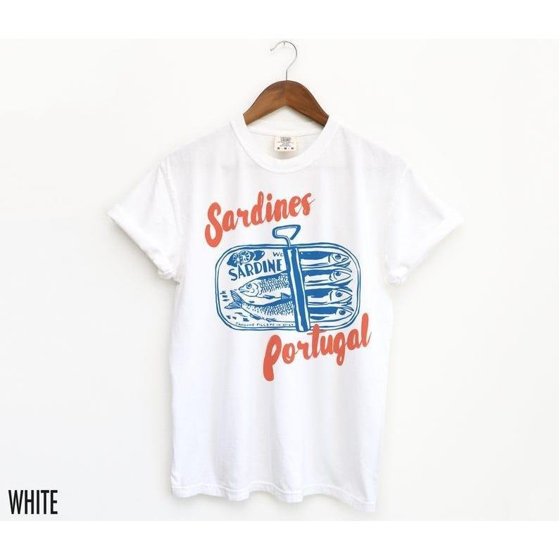 Comfort Colors Sardines Shirt, Tinned Fish Shirt, Portugal Tshirt, Vintage Sardine, Coastal TNF, Travel Shirt, Fish...