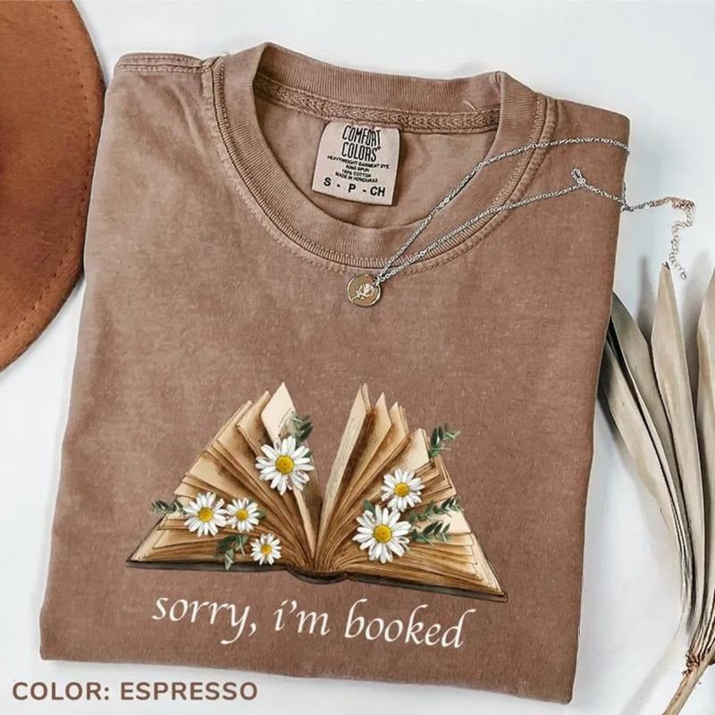 Comfort Colors Sorry I'm Booked T-Shirt, Book Lover TShirt, Bookworm T-Shirt, Booknerd TShirt, Bookish Tee, Reading...