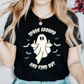 Comfort Colors Spook Around and Find Out Shirt, Spooky Season Tee, Spooky Ghost Shirt, Halloween Ghost Shirt Top...