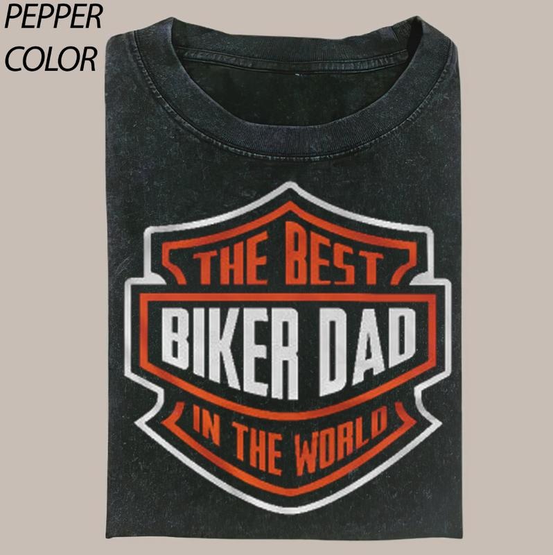 Comfort Colors The World's Coolest Biker Dad Vintage Graphic Shirt, Fathers Day Gifts Gift For Dads T-Shirt For Dad,...