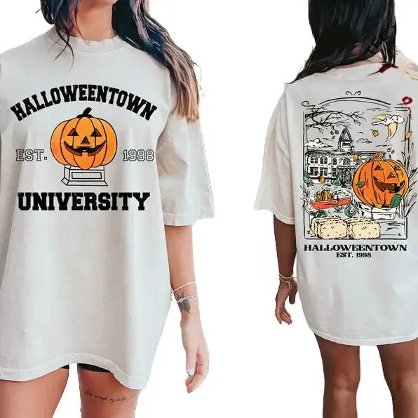 Comfort Colors Vintage Halloweentown 1998 Tshirt, 2 Side Halloweentown University Shirt, Fall Tee, Halloweentown Tee,...