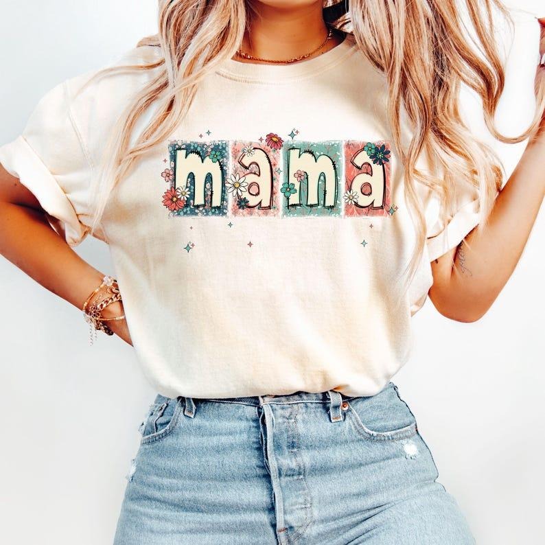 Comfort Colors Vintage Mama T-Shirt, Floral Mama Shirt, Boho Mama T-Shirt, Mother's Day Gift, Mama Shirt, Mom Gift...
