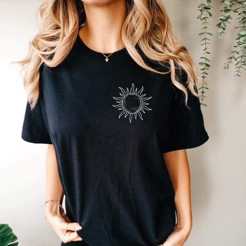 Comfort Colors Vintage Sun T-shirt | Boho Celestial Unisex Tee Cotton Fabric Top Traditional Hoodie, Sweatshirt