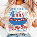 Comfort Colors You Look Like the 4th of July T-Shirt, Retro America Hot dog Shirt, Funny 4th July Shirt, USA T-Shirt,...