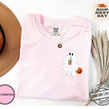 Comfort Colors Сute Ghost Coffee Shirt, Сute Little Ghost Iced Coffee t-shirt, Boo Ghost Shirt, Ghost Coffee Shirt,...