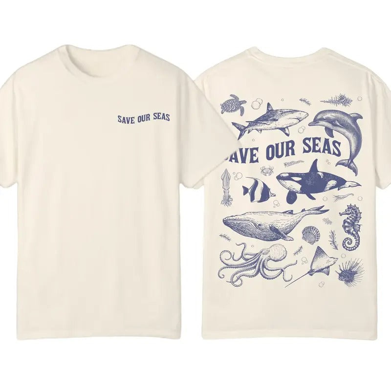 Comfort Colors, Save Our Seas Vintage Graphic T-Shirt Sweatshirt Hoodie | RetroVerseTees.com