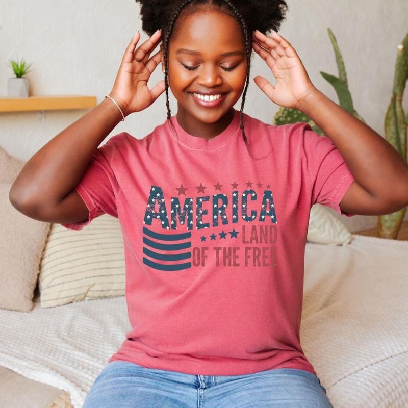Comfort colors America Land of the Free short sleeve casual cotton graphic tshirt Hoodie, Sweatshirt | RetroVerseTees.com