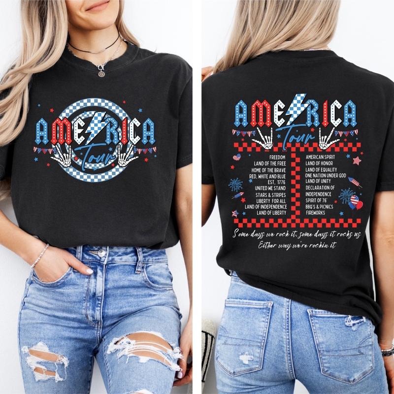 Comfort colors American Tour short sleeve casual cotton graphic tshirt Hoodie, Sweatshirt | RetroVerseTees.com