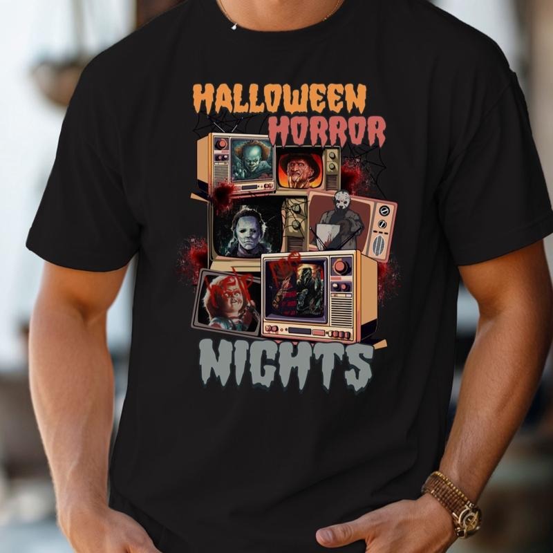 Comfort colors Halloween Horror Nights short sleeve casual cotton graphic tshirt Hoodie, Sweatshirt | RetroVerseTees.com