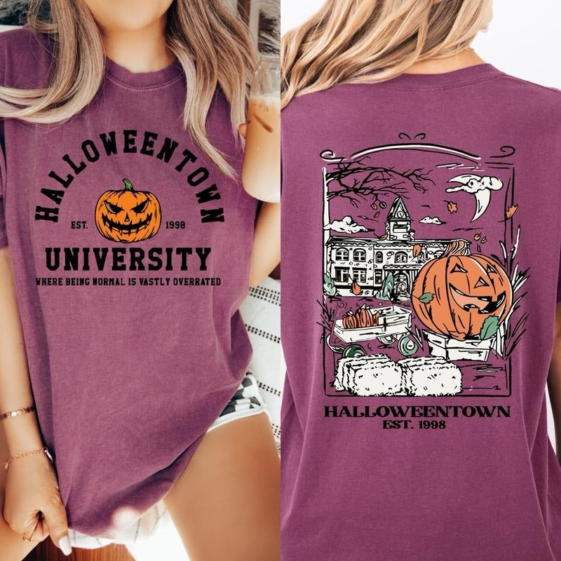 Comfort colors Halloweentown university short sleeve casual cotton graphic tshirt Hoodie, Sweatshirt | RetroVerseTees.com