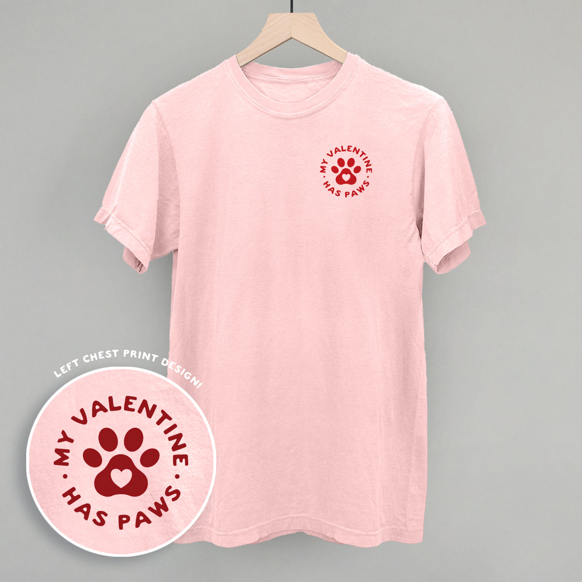 My Valentine Has Paws (Left Chest) T-Shirts, Hoodie, Sweatshirt | RetroVerseTees.com (Image 4)
