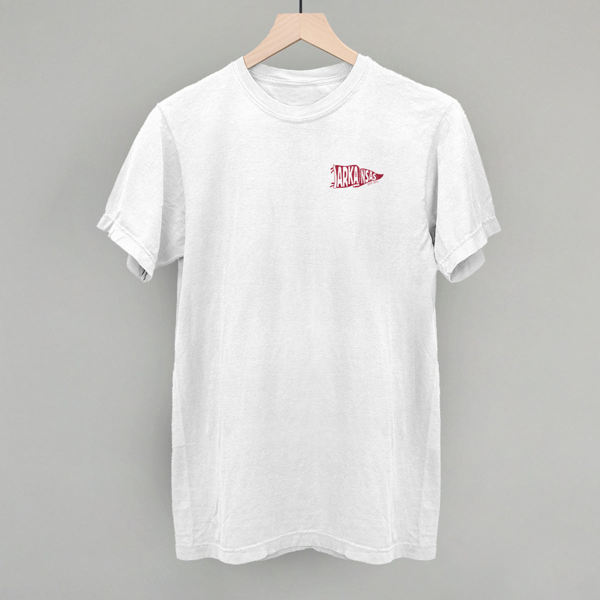 Arkansas Pennant Flag (Left Chest) T-Shirts, Hoodie, Sweatshirt | RetroVerseTees.com (Image 4)