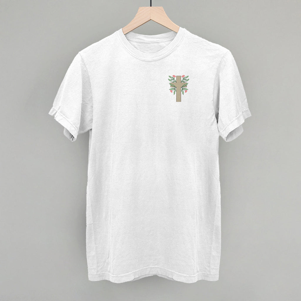Floral Cross (Left Chest) T-Shirts, Hoodie, Sweatshirt | RetroVerseTees.com (Image 1)