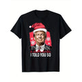 Comfortable and breathable high quality men's crew-neck T-shirt, Donald Trump Christmas Print men's cotton casual...